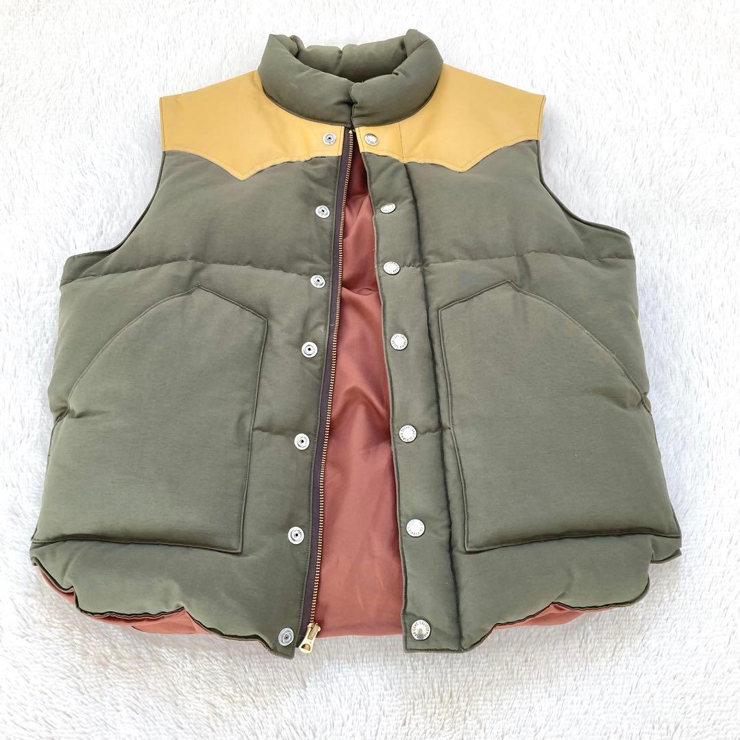 SUGAR CANE シュガーケーン　ダウンベスト　M オリーブ　キャメル