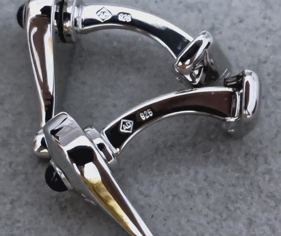 DunhillダンヒルSV925エアームーバブルブルーストーンカフス　C1589