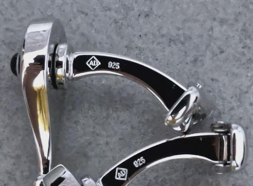 DunhillダンヒルSV925エアームーバブルブルーストーンカフス　C1589