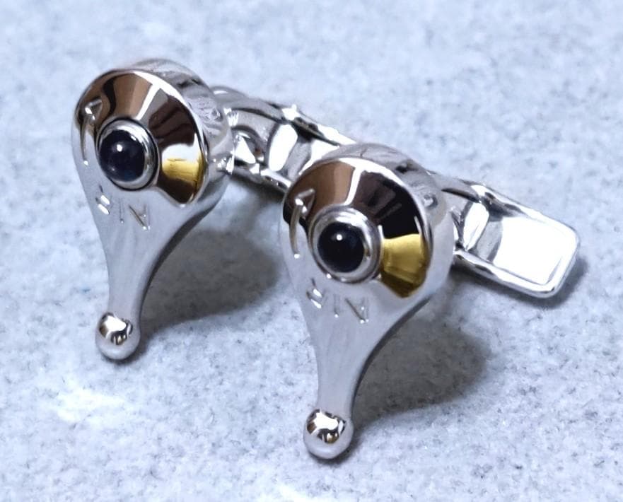 DunhillダンヒルSV925エアームーバブルブルーストーンカフス　C1589