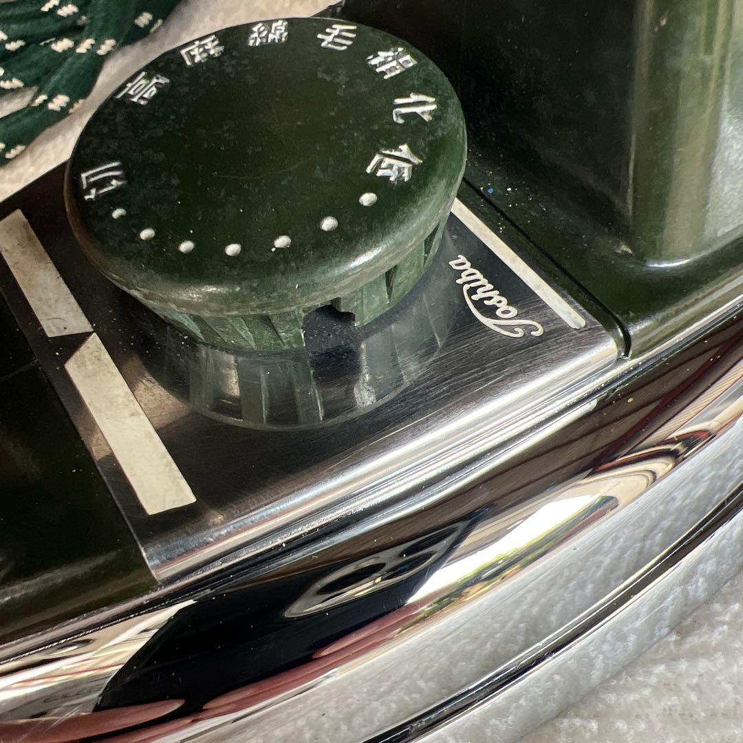 昭和物　CHA-43型アイロン 緑/白 木製ケース付き