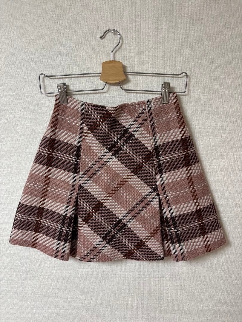 SNIDEL ロービングチェックミニスカート ピンク