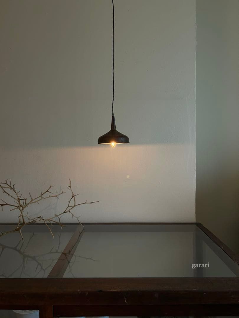 古い銅漏斗ペンダントライト　カフェ什器　古い小さいろうと　アンティークろうと