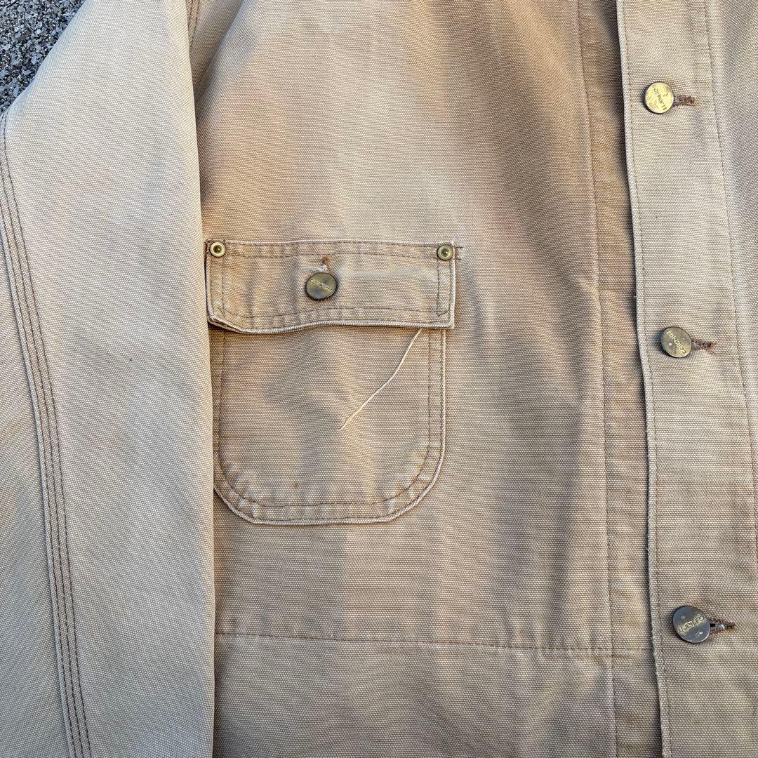 希少 90s カーハート ミシガンチョアコート カバーオール 裏地なし フェード