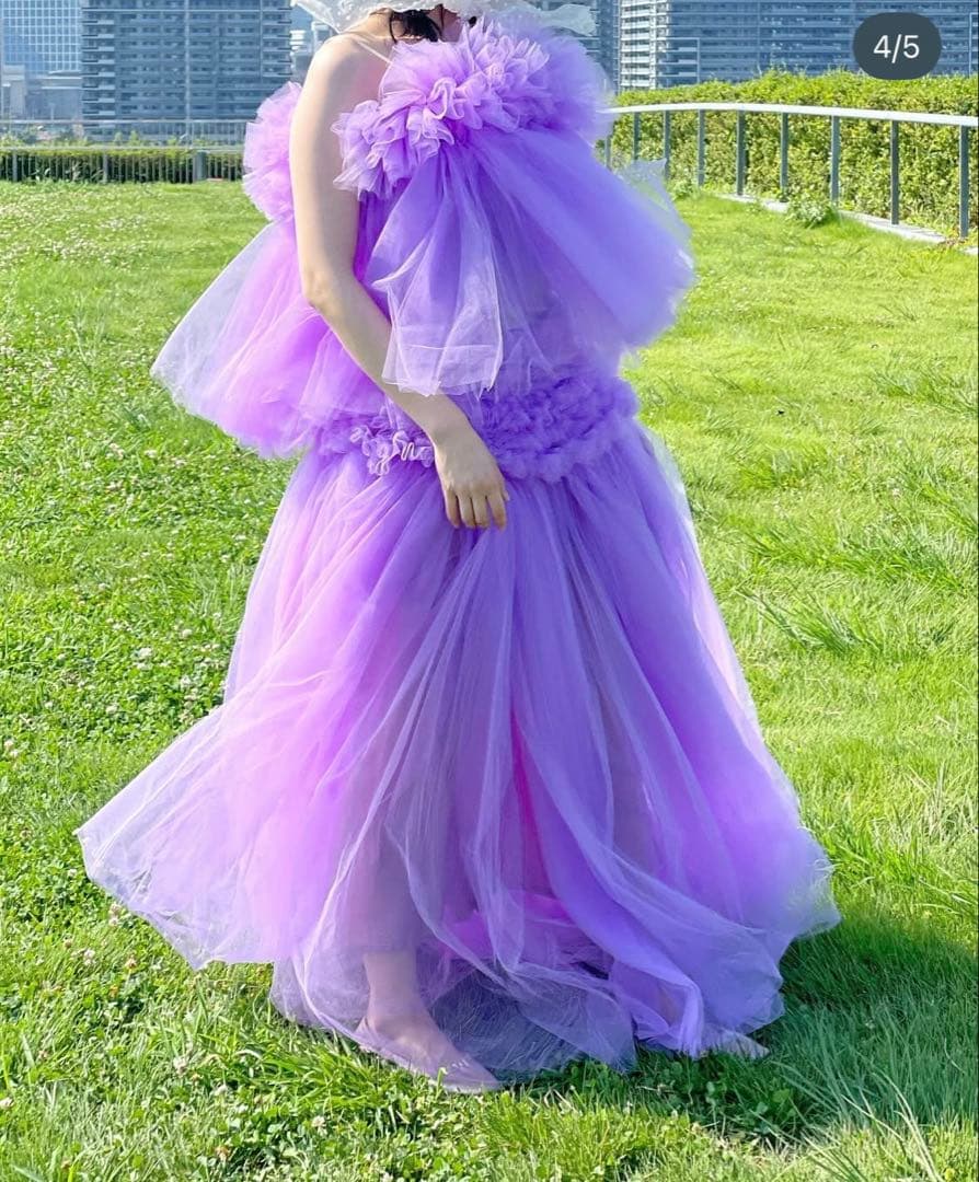 カラードレス チュールドレス ピンク 結婚式 ウェディング