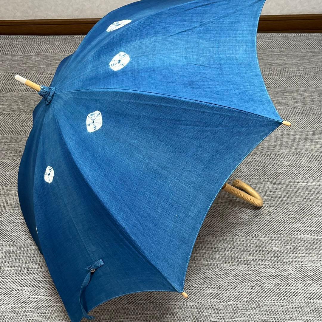 大島紬　リメイク日傘　着物　長傘　一本傘