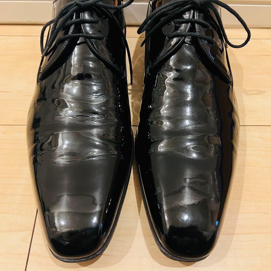 【使用回数少】GUCCI グッチ ドレスシューズ エナメル ブラック 結婚式