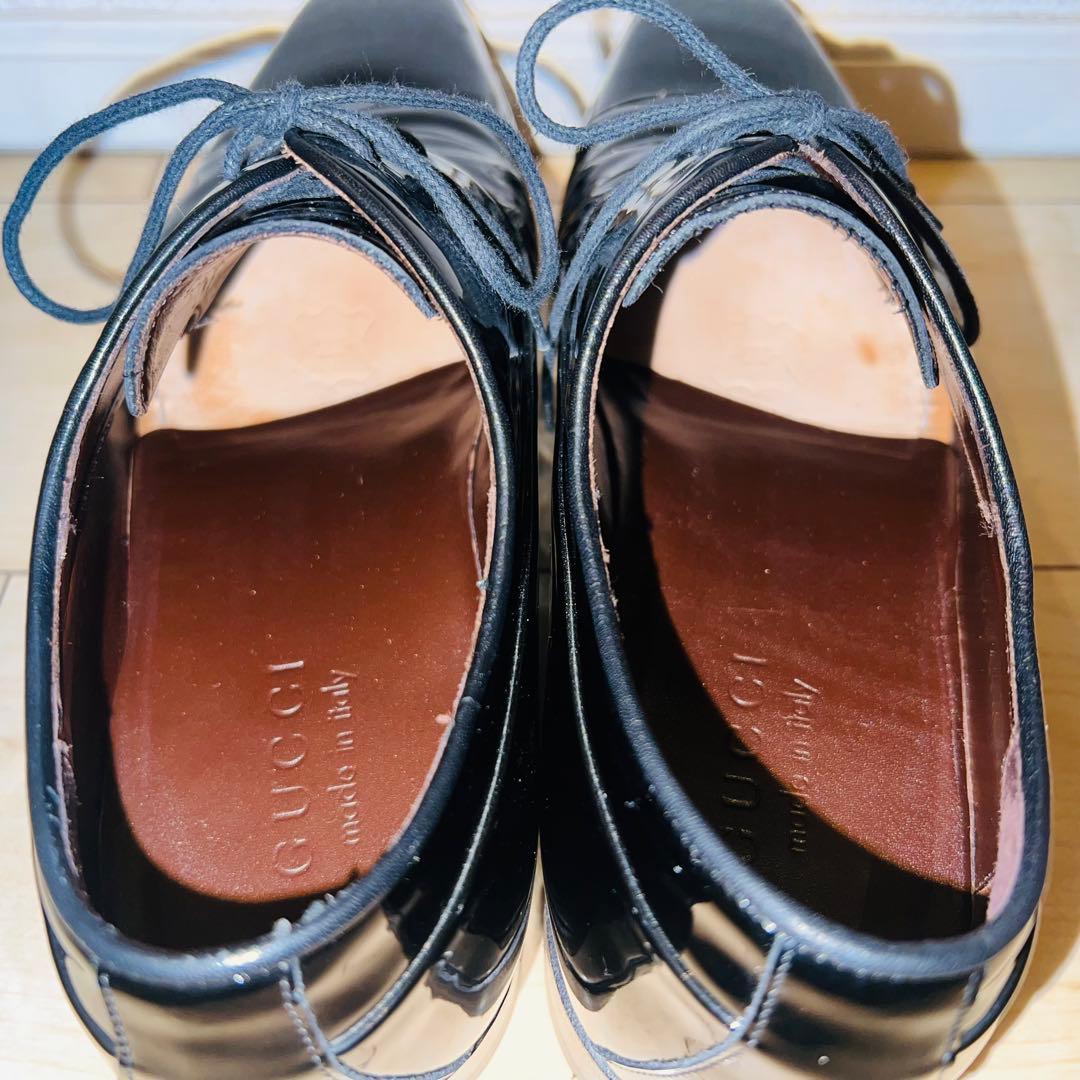 【使用回数少】GUCCI グッチ ドレスシューズ エナメル ブラック 結婚式
