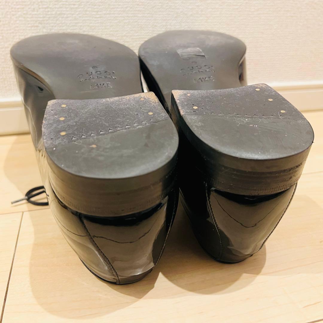 【使用回数少】GUCCI グッチ ドレスシューズ エナメル ブラック 結婚式