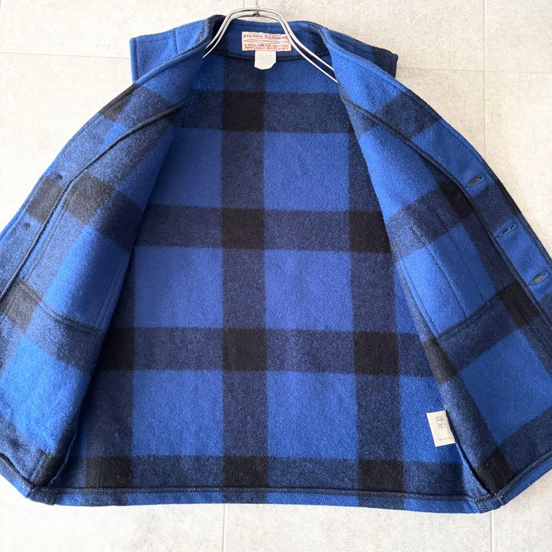 極美品 4,4万 フィルソン マッキーノウールベスト 36 ブルーブラック