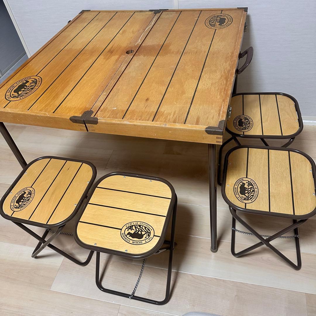 ウッドピクニックテーブル キャンプ キャンプテーブル ビンテージ テーブルセット