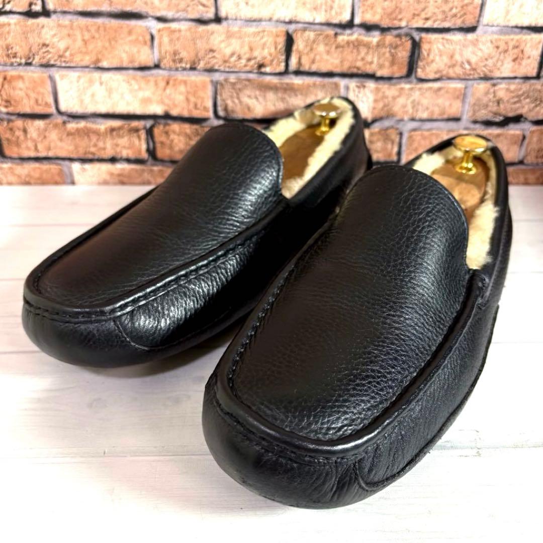 希少■UGG■モカシン■スリッポン 5379 アスコット 本革 シボ革