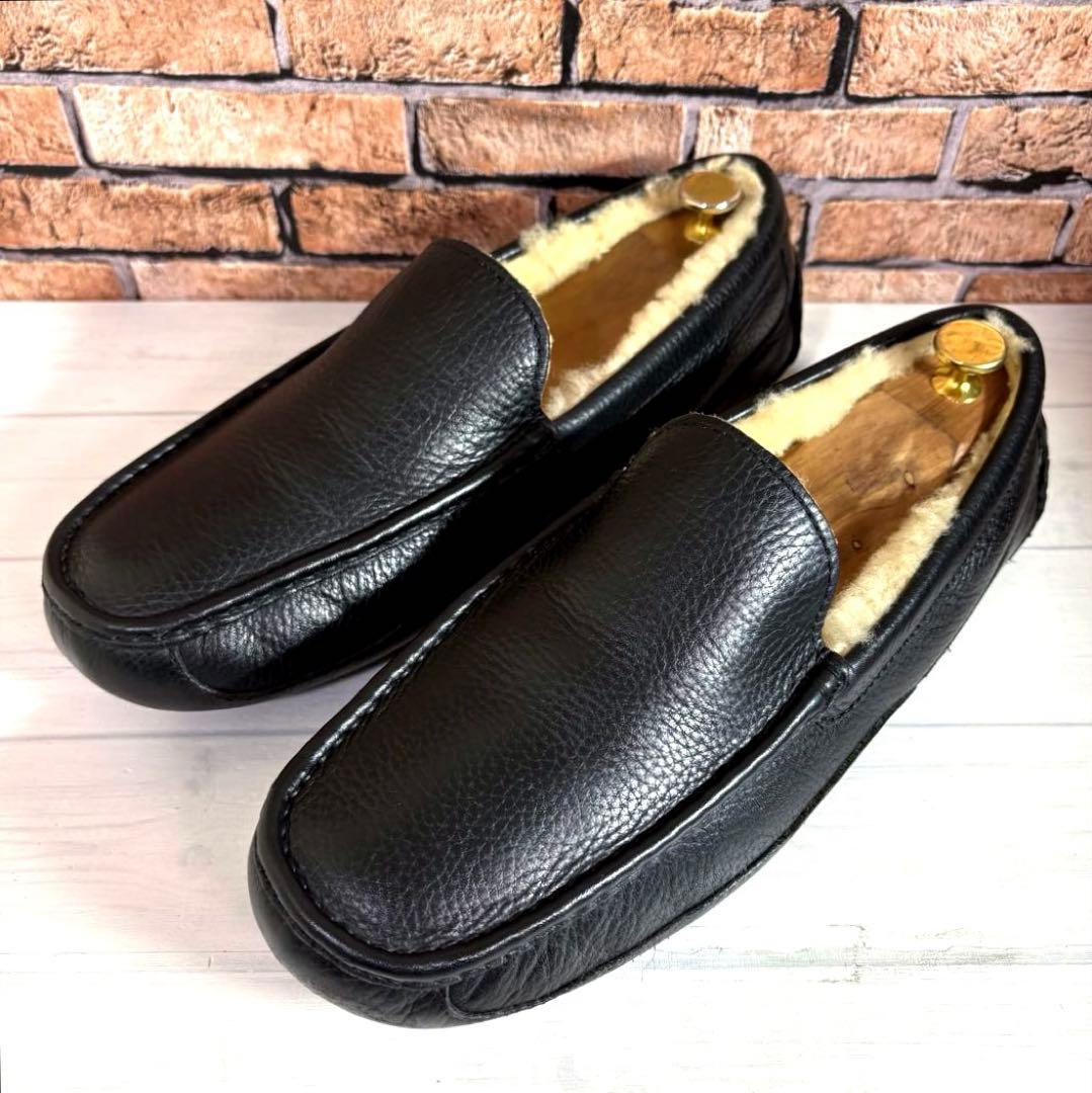 希少■UGG■モカシン■スリッポン 5379 アスコット 本革 シボ革