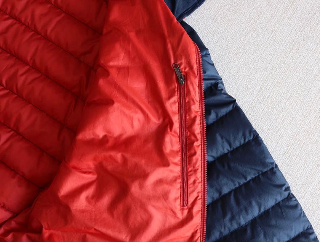 【リペアシート付】パタゴニア ダウンセーターフーディ M 紺×赤 84701