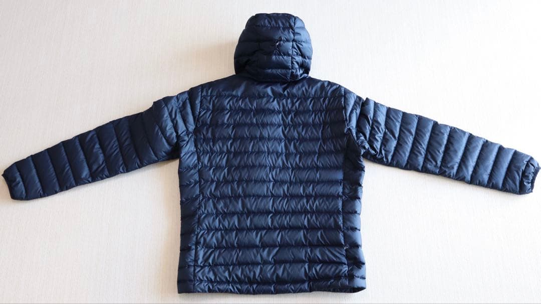 【リペアシート付】パタゴニア ダウンセーターフーディ M 紺×赤 84701