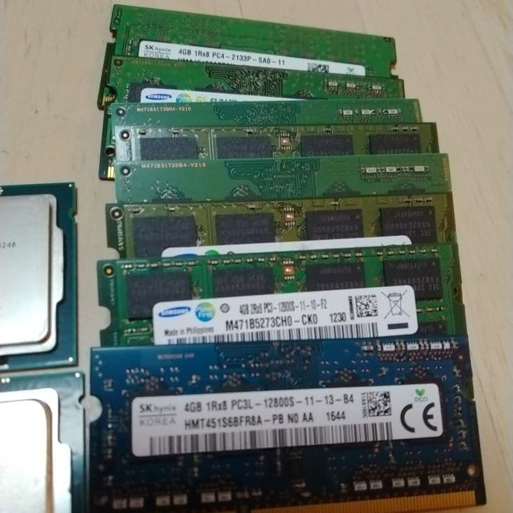 【ジャンク扱い、都市鉱山】DDR4、3メモリ46枚、CPU20枚