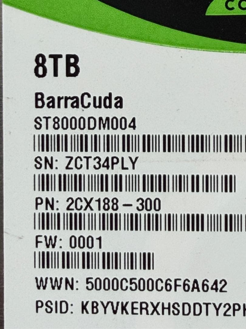 Seagate BarraCuda 8TB HDD x 2 16TB ②