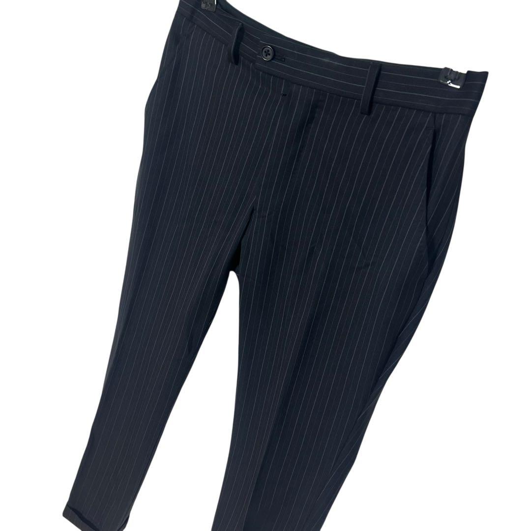 国産美品✨Paul Smith × zenia生地 ストライプ 2ピース紺 M