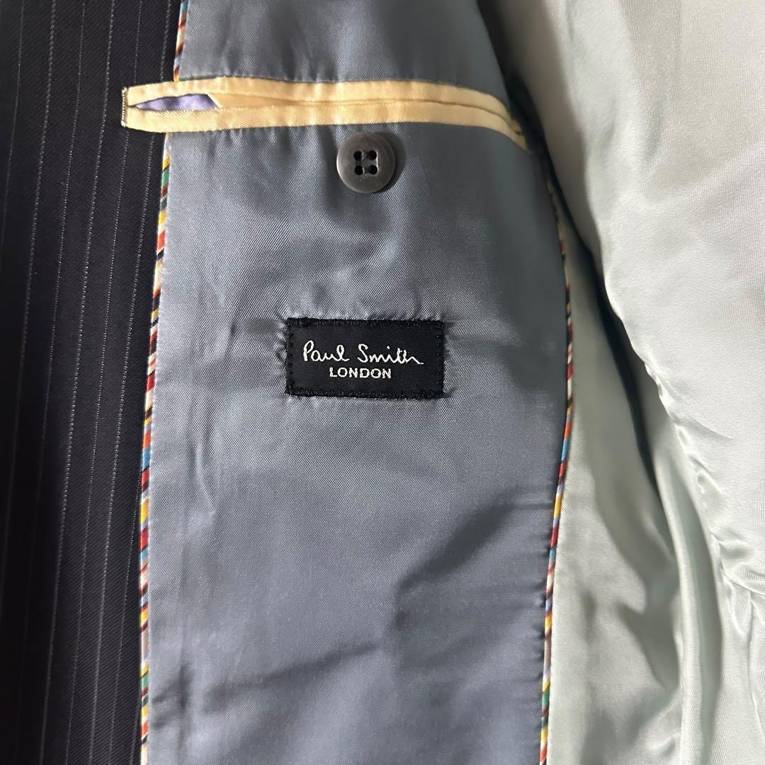 国産美品✨Paul Smith × zenia生地 ストライプ 2ピース紺 M