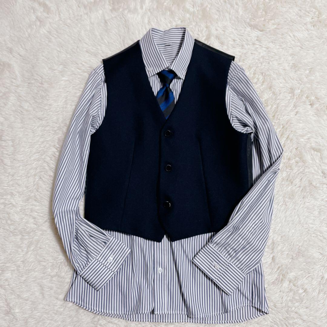 極美品　WF ワンダーファクトリー　スリーピース　スーツ　6点　160 ネイビー