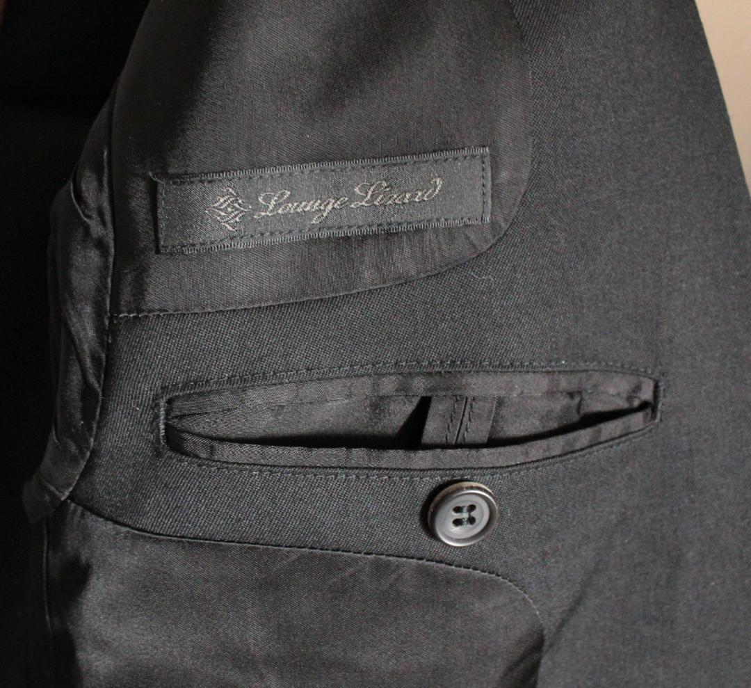 未使用✨希少 ラウンジリザード スーツ 無地 ジャケット パンツ 黒 ３(L)