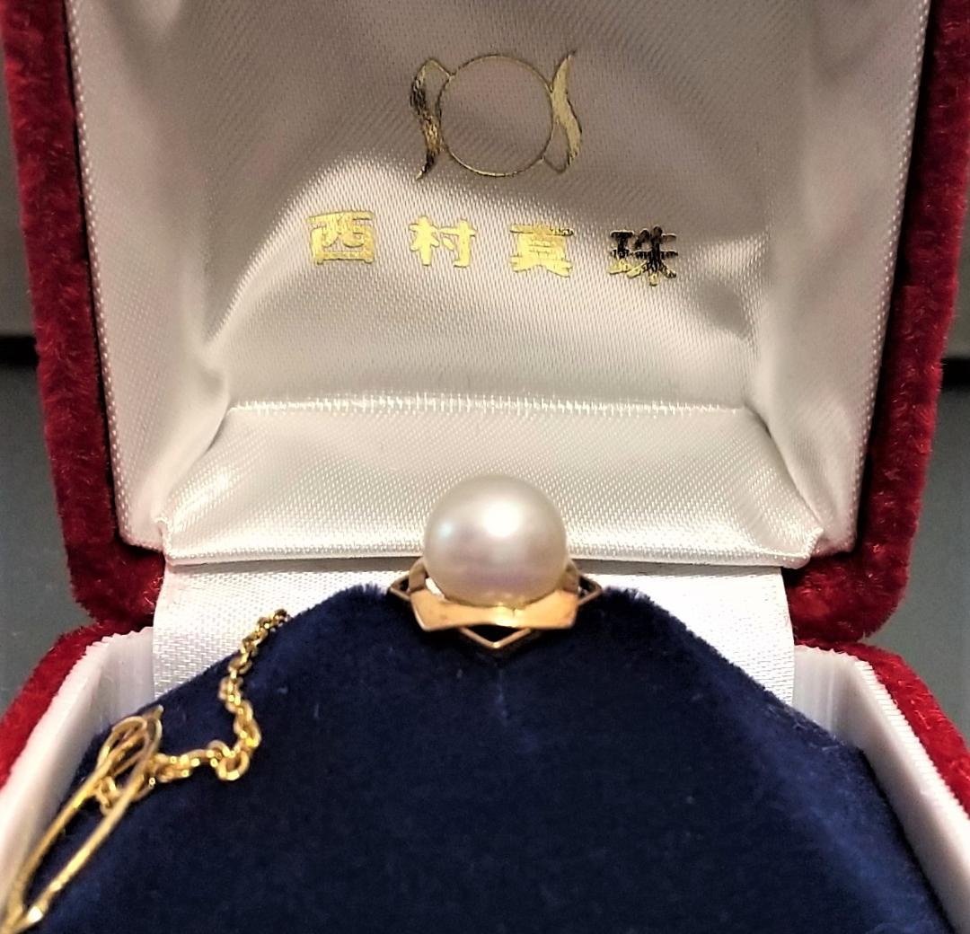 K18　真珠タイタックピン　ネクタイピン