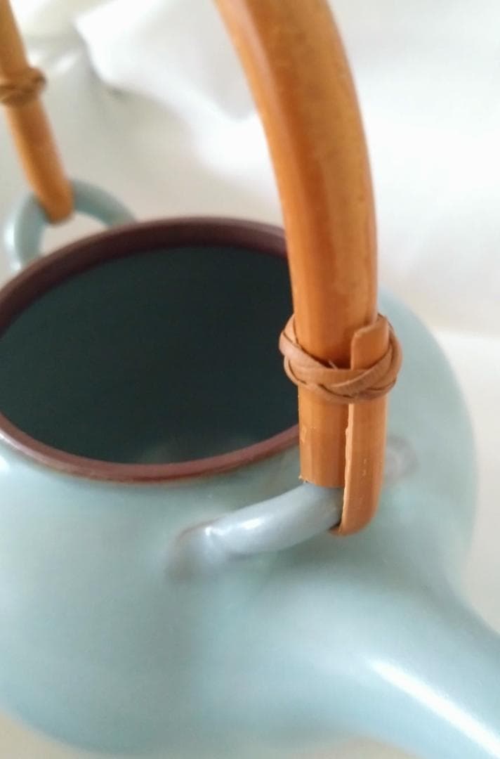 鈴木三成作　急須 猪口3点 青磁 青瓷 作家物