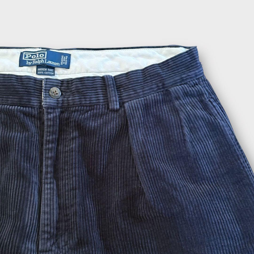 ポロラルフローレンコーデュロイパンツ アンドリュー ツータック ネイビー33