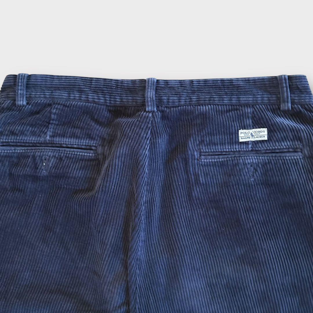 ポロラルフローレンコーデュロイパンツ アンドリュー ツータック ネイビー33