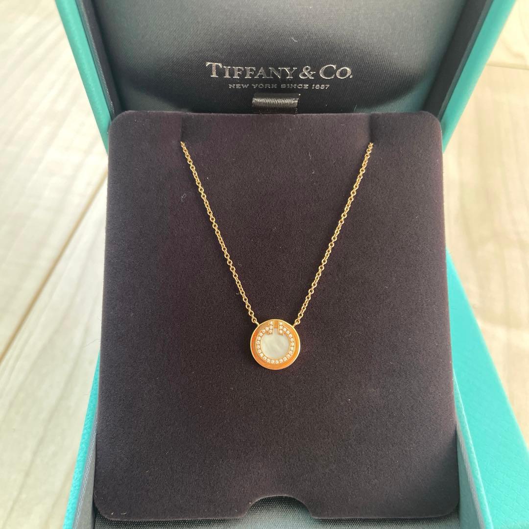 【鑑定付き正規品】ティファニー Tサークル ネックレス ダイヤモンド3.3g