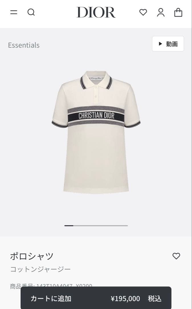 【超美品】Christian Dior ポロシャツ 半袖 ホワイト