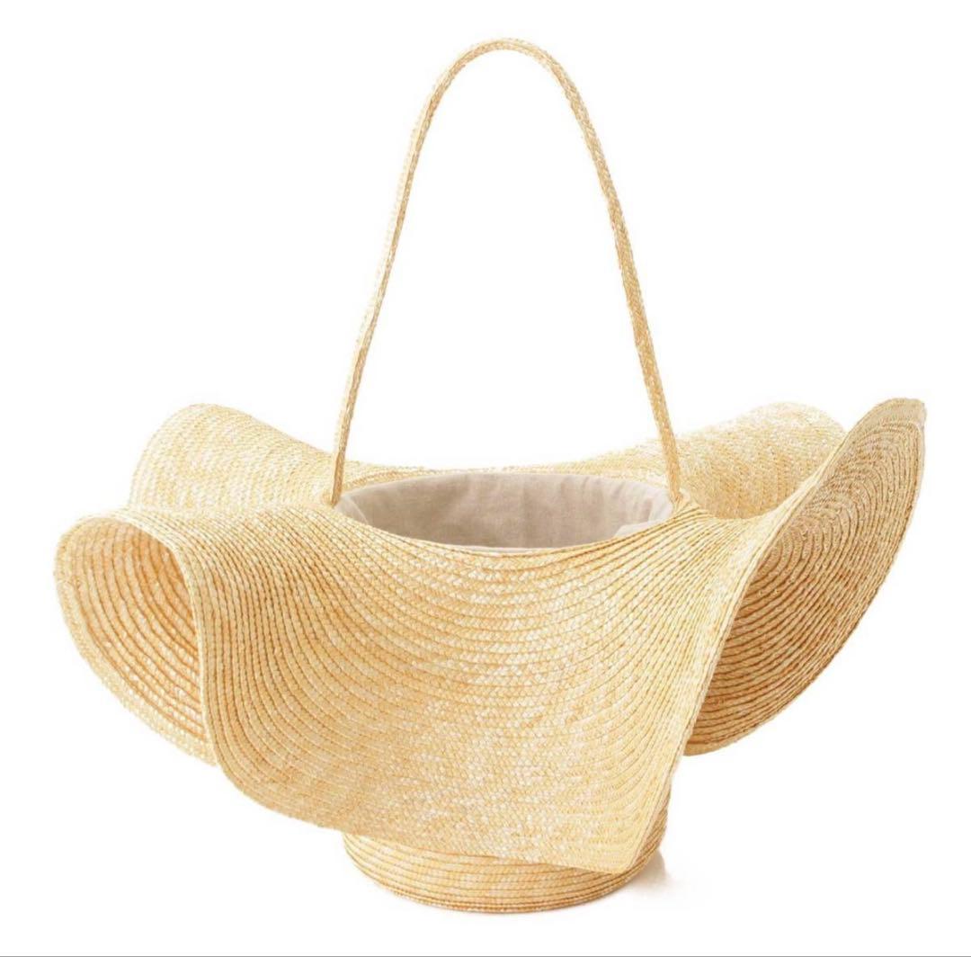 フレアバスケットストローバッグ