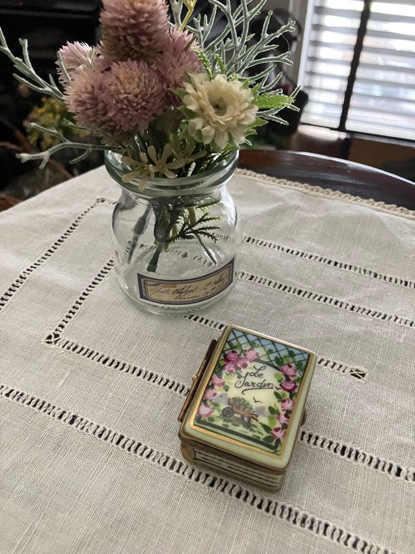 リモージュボックス アンティークガーデニングブック てんとう虫 フランス製 本