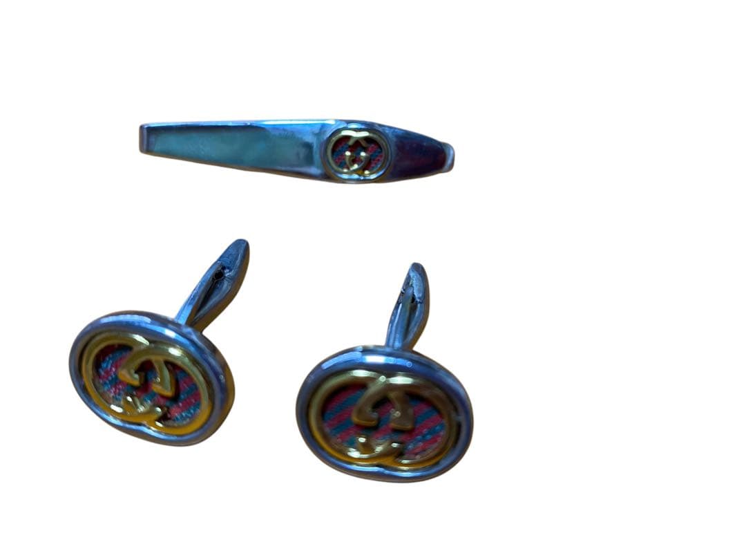 GUCCI ネクタイピン カフス セット インターロッキング シェリーライン