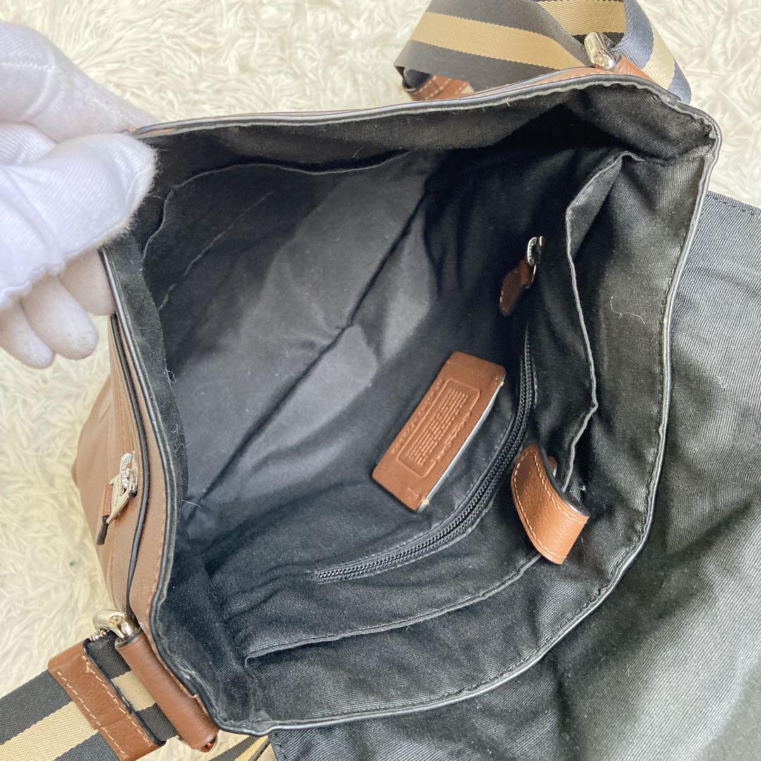 極美品 COACH フライトバッグ メッセンジャーバッグ 茶 ヘリテージ