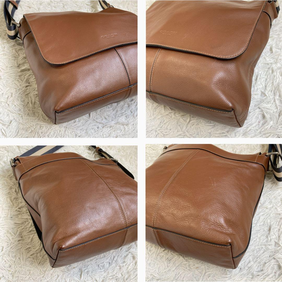 極美品 COACH フライトバッグ メッセンジャーバッグ 茶 ヘリテージ