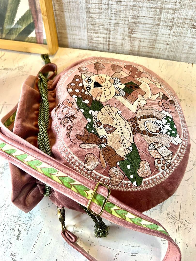 お纏めリクエスト＊ロラライハリス♡ブラックWデニム絞りバッグ♡ベロアのショルダー