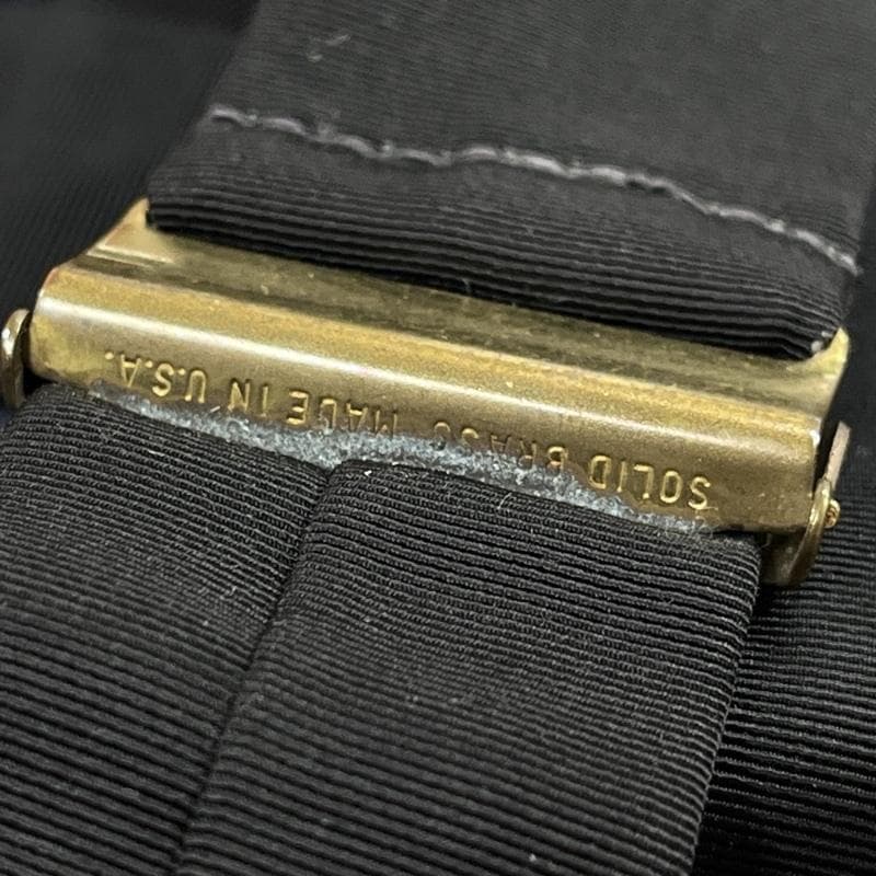 ポロバイ ラルフローレン/USA製/レザーパーツ×真鍮金具/ロゴ刻印サスペンダー