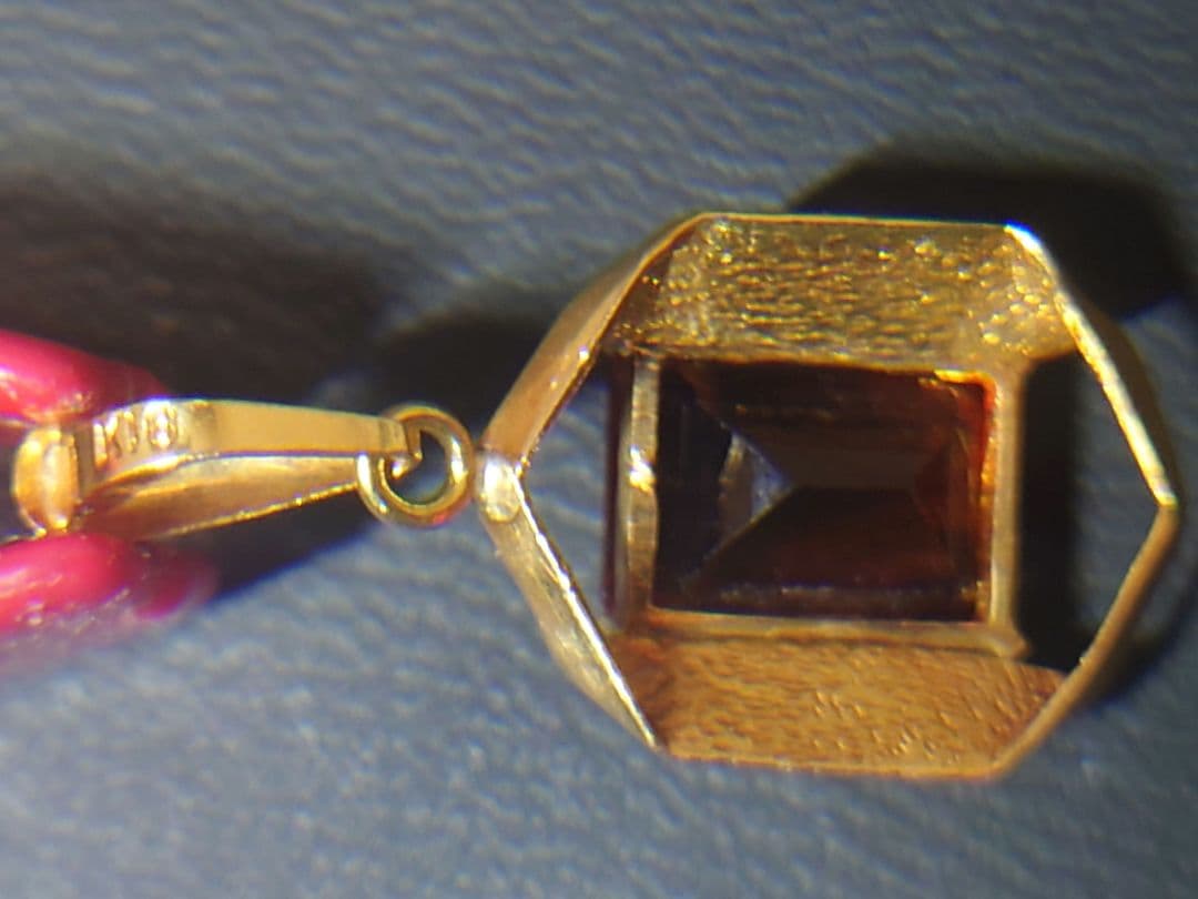 koro様 K18 ネックレストップ シトリン 18金 ペンダントトップ