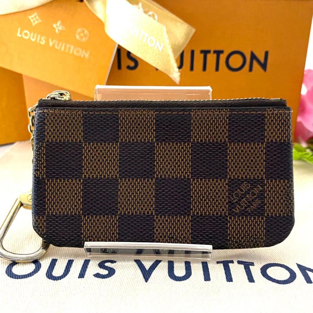 ルイ ヴィトン◎ポシェット クレ ダミエ エベヌ ケース キーホルダー 茶