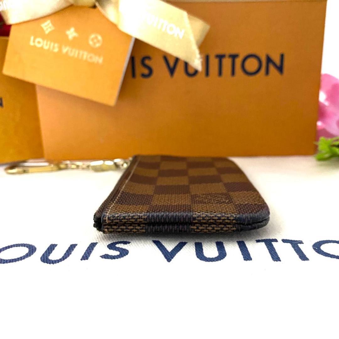 ルイ ヴィトン◎ポシェット クレ ダミエ エベヌ ケース キーホルダー 茶