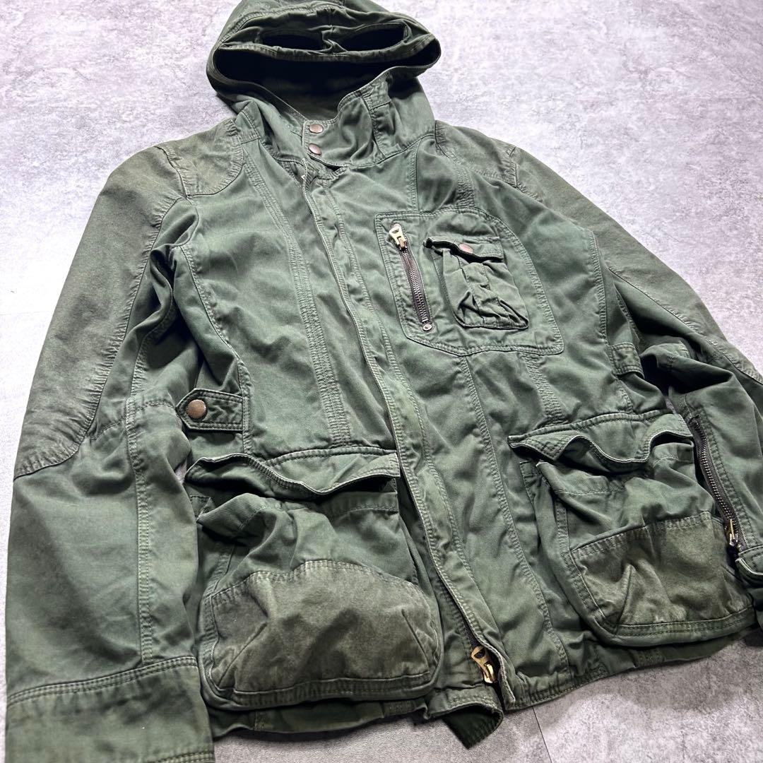 00s【archive】Halb/ギミックミリタリージャケット/Y2K/マスク◎