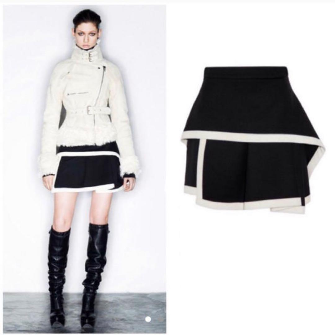 Alexander McQueen バイカラー ミニスカート 変形