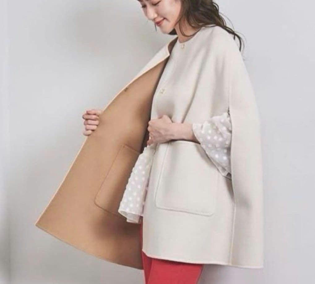 UNITEDARROWS バイカラーリバーケープコート