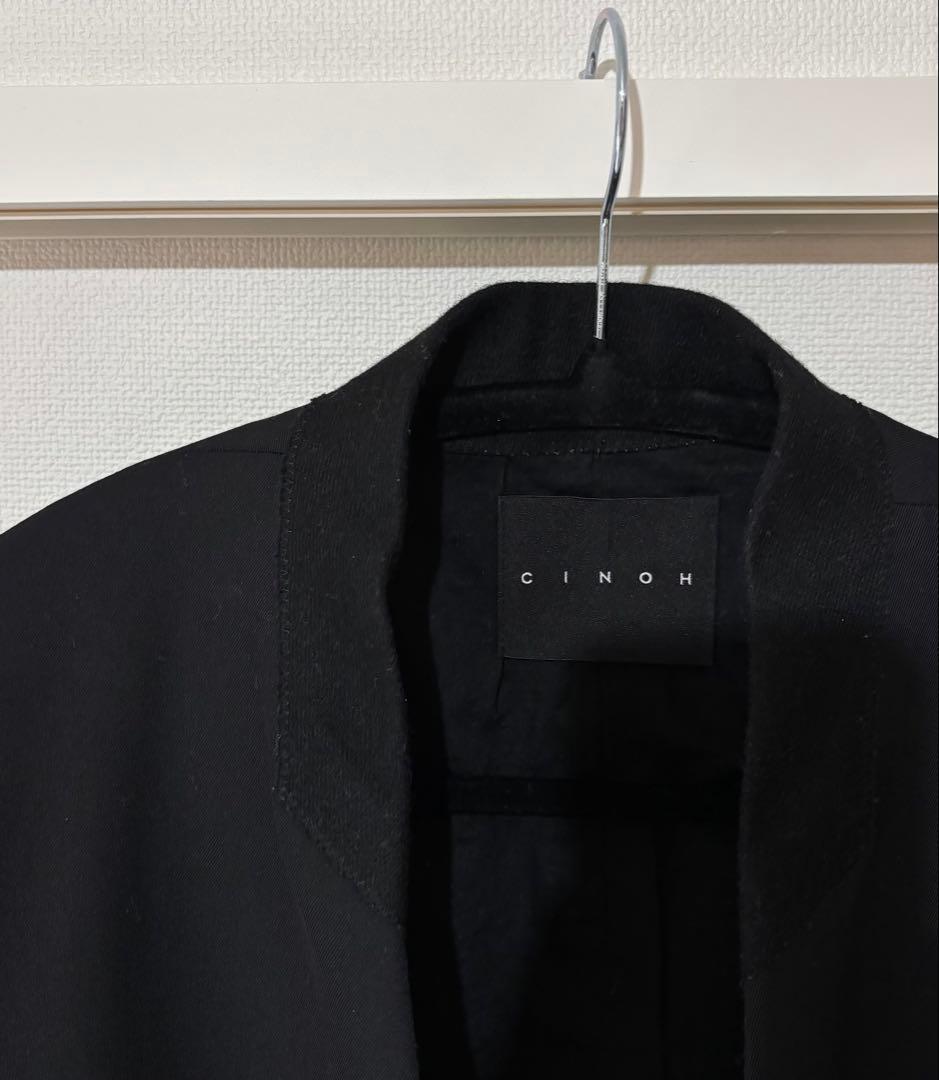 【美品】CINOH ブラック ノーカラージャケット