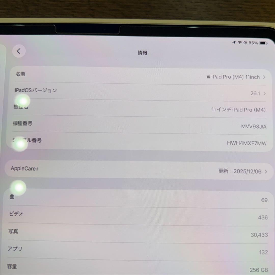 iPad Pro 11インチ M4 256GB Wi-Fi シルバー