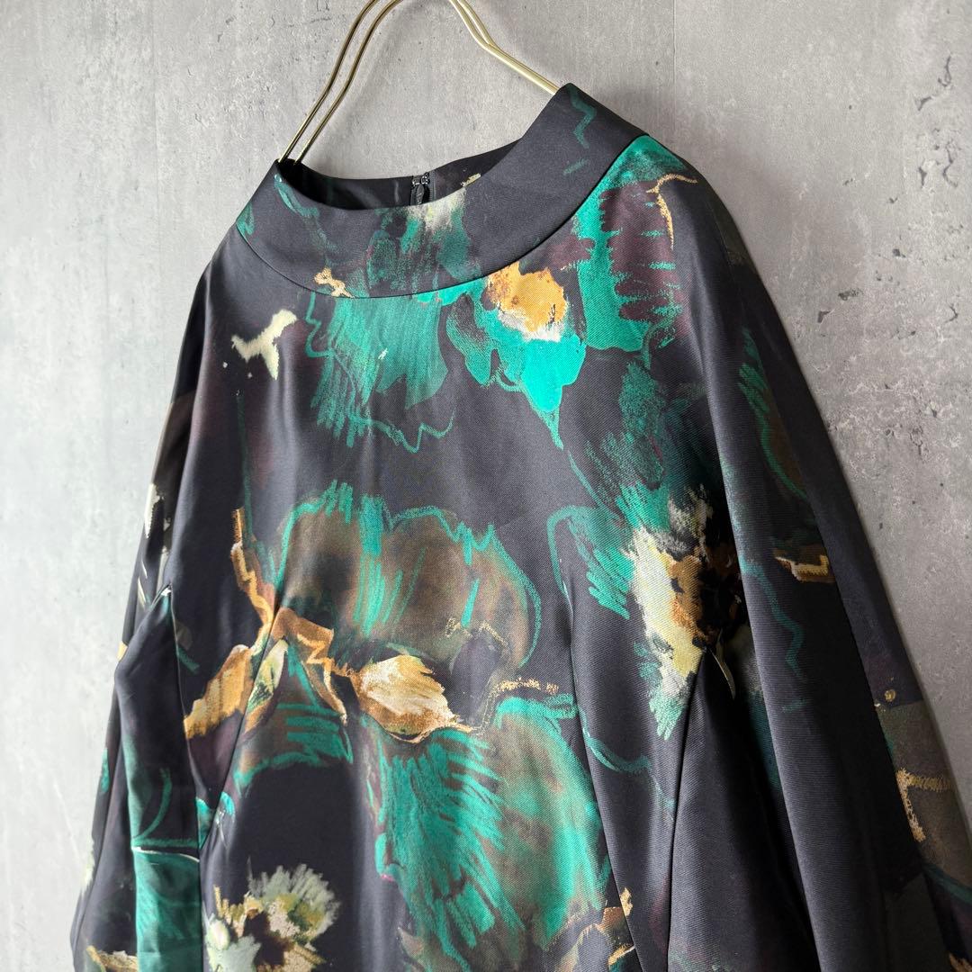 ヨシエイナバ yoshie inaba 総柄サテンワンピース 希少 サンプル品