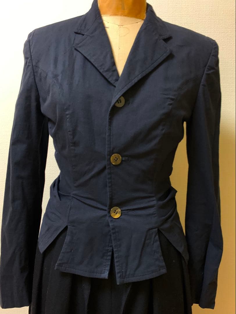 希少コムデギャルソンランウェイ後ろリボンデザインジャケット黒