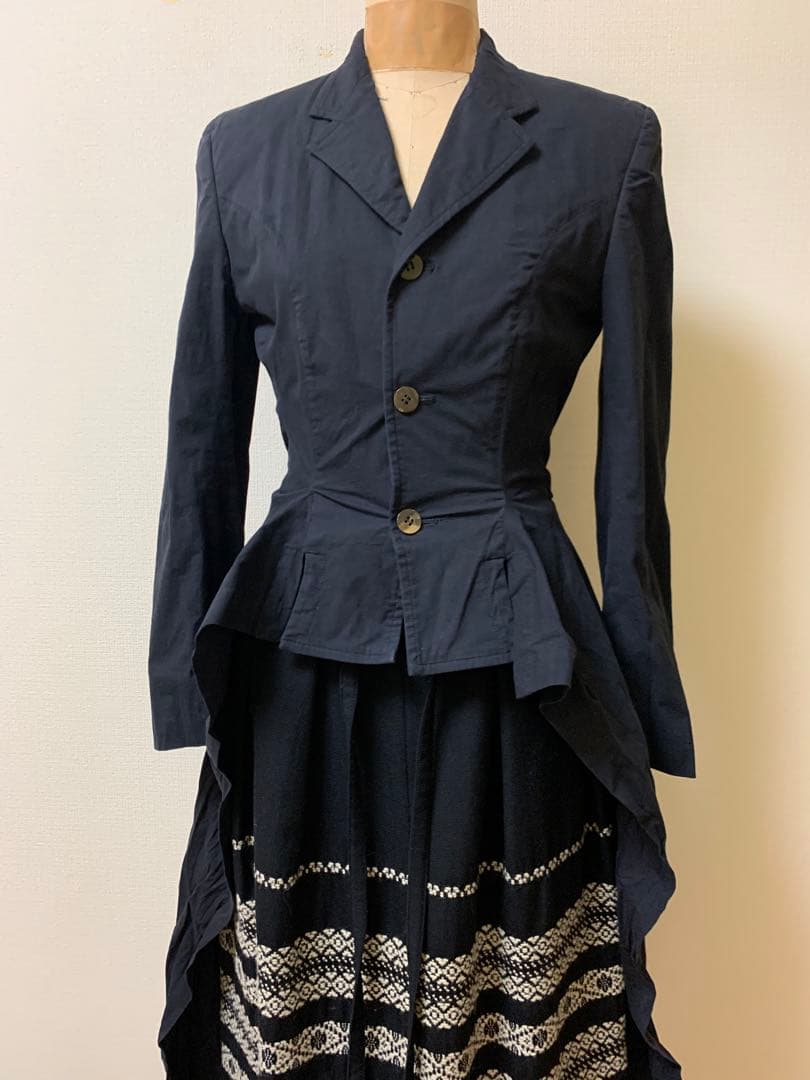 希少コムデギャルソンランウェイ後ろリボンデザインジャケット黒