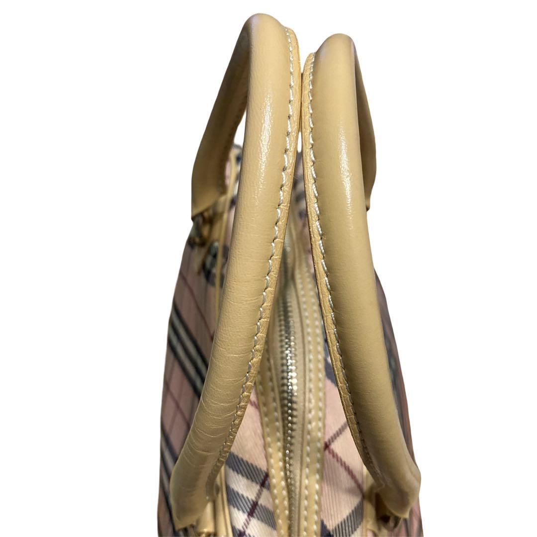 美品　BURBERRY バーバリー ミニボストン ノバチェック　ピンク